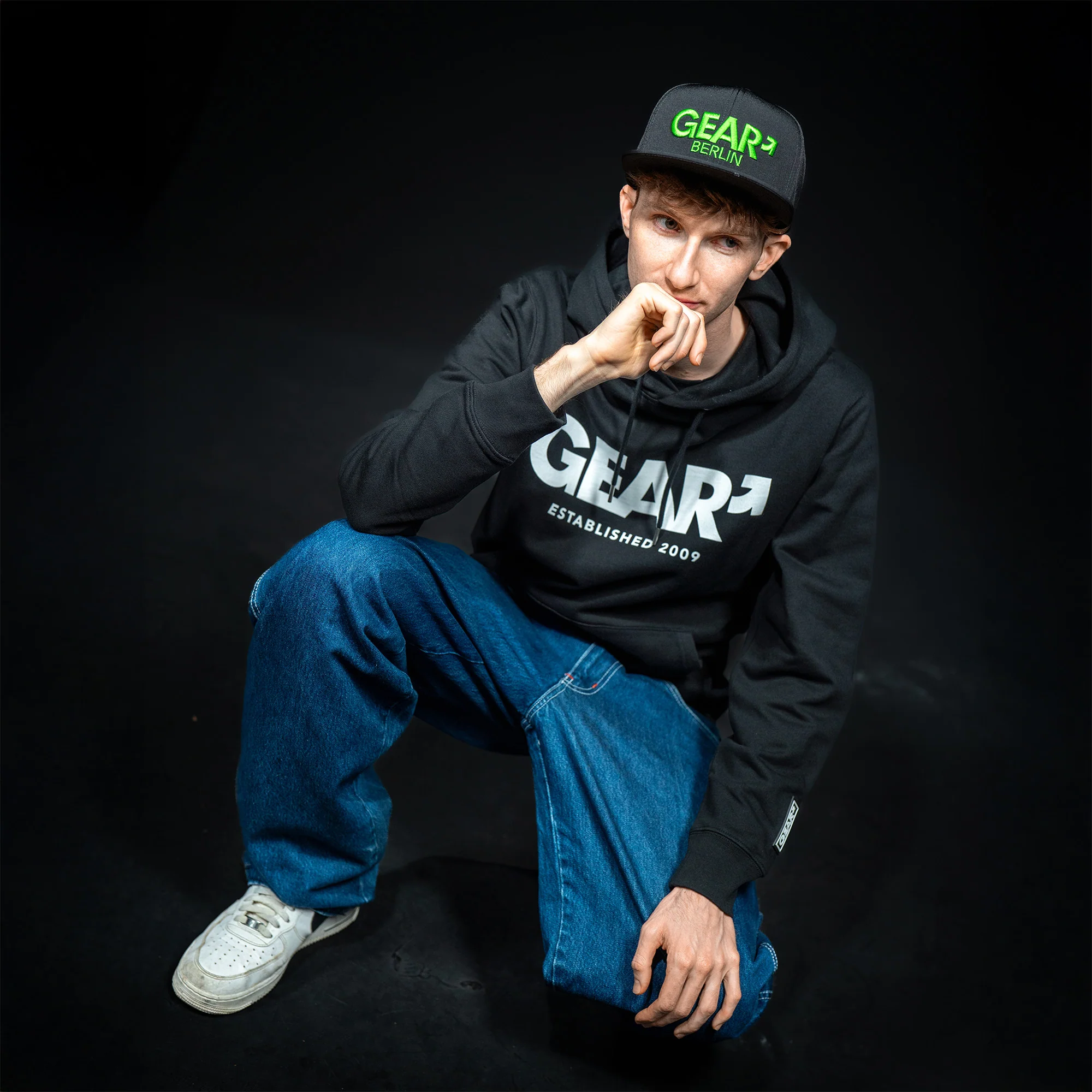 GEAR CRUISE CAP FLAT BLK/LIME SNAP - Image 3