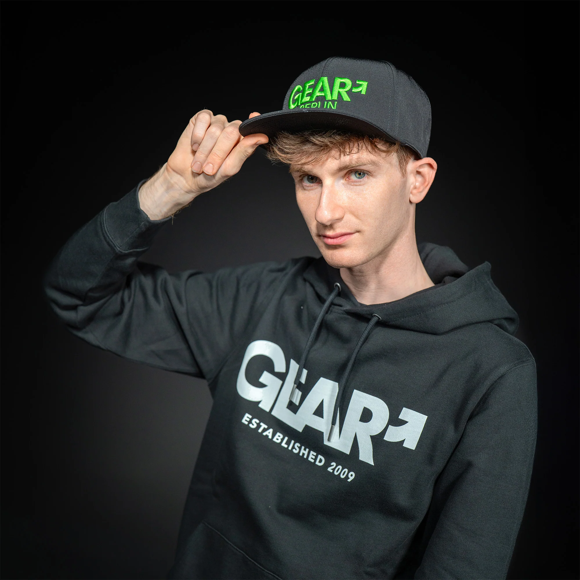 GEAR CRUISE CAP FLAT BLK/LIME SNAP - Image 5