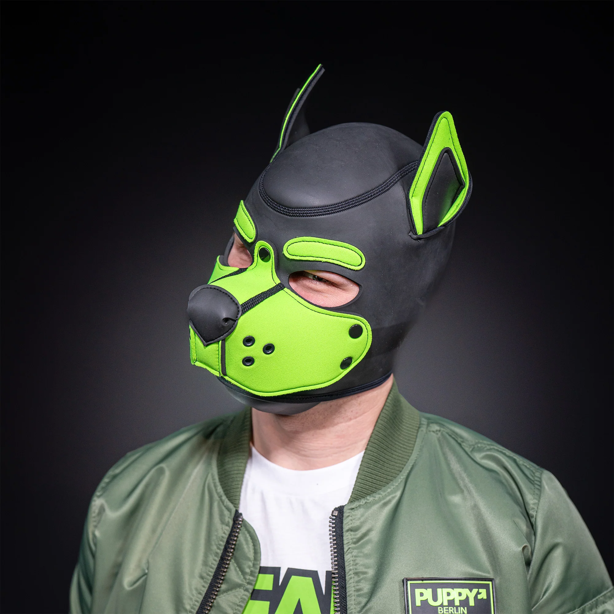 MR-S NEOPRENE K-9 HOOD LIME