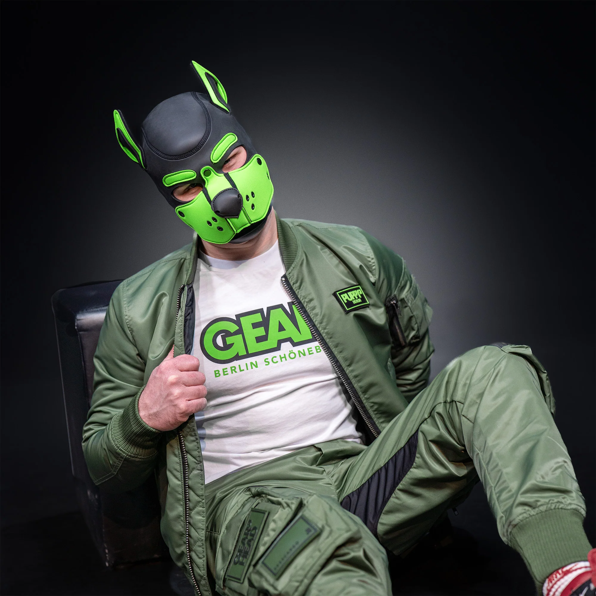 MR-S NEOPRENE K-9 HOOD LIME - Image 2