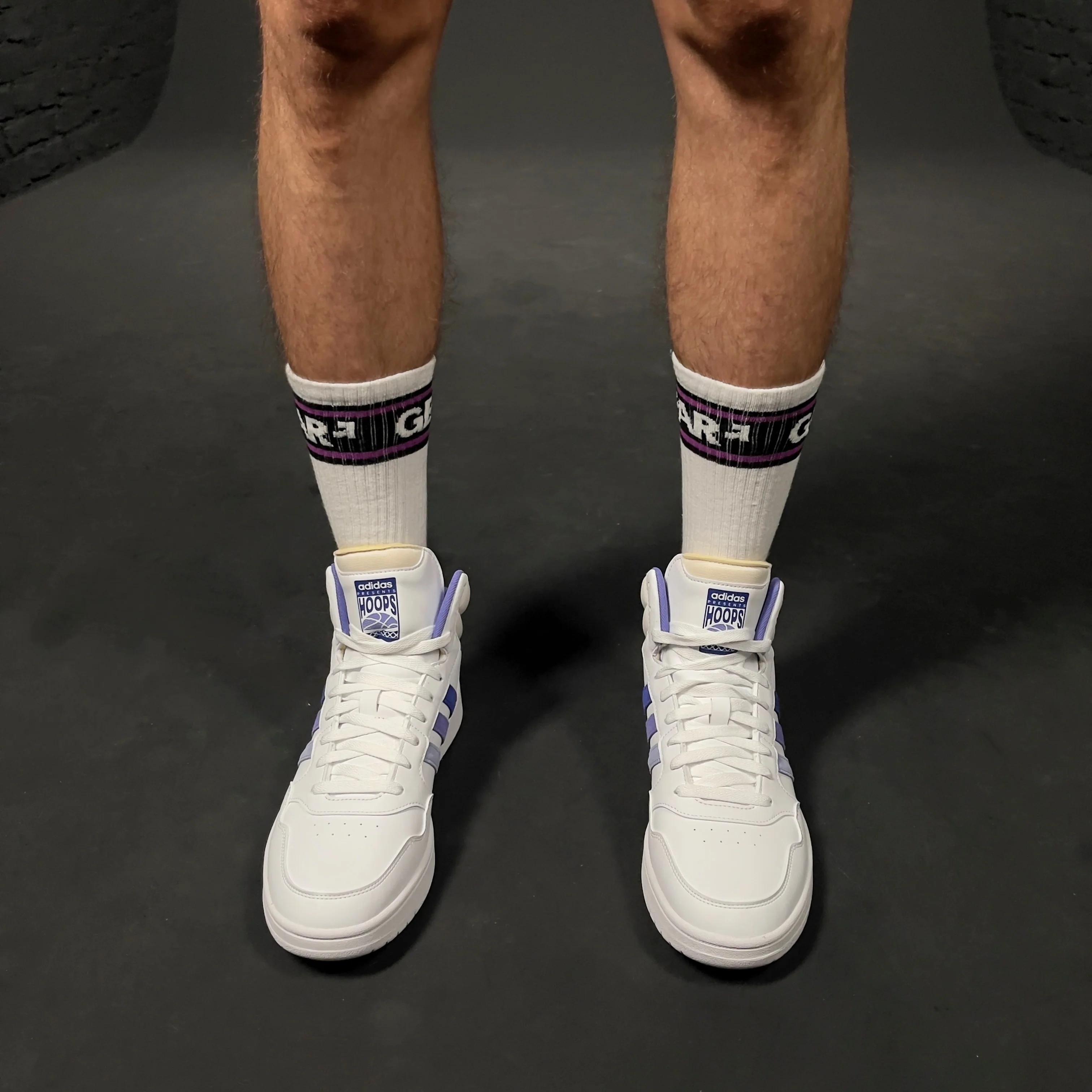 SMELLY SOCKS WHT/PURPLE - Image 3